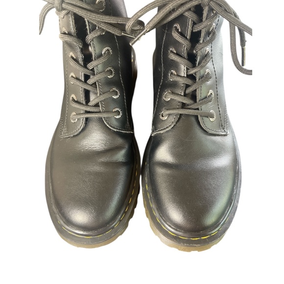 Dr. Martins Luana 7 Eye Combat Boots Black w/Yelllow Stitching Womens Size 9 - Picture 5 of 14